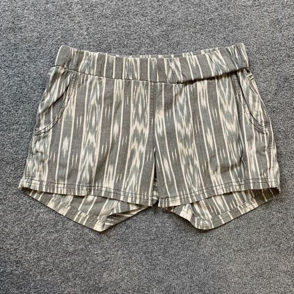 Prana Shorts Womens Extra Small Gray Organic Cotton Reba Printed Pull On Pockets - Picture 2 of 12